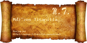 Mézes Titanilla névjegykártya